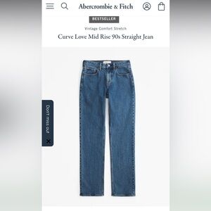 Abercrombie & Fitch Curve Love 90s Mid Rise Jeans